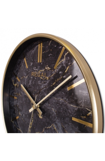 0250 GB2 İnce Çerçeve Oniks Mermer Desen Duvar Saati