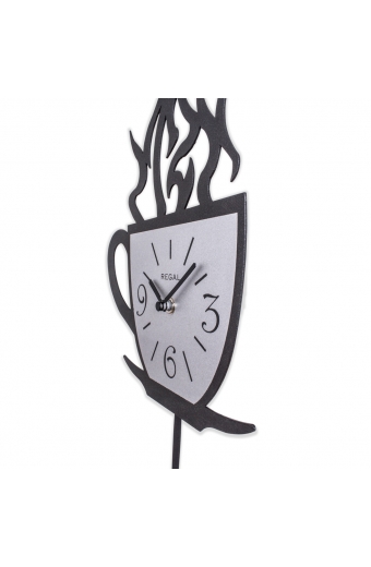 1157 B Lazer Kesim Kahve Fincanı Sarkaçlı Duvar Saati