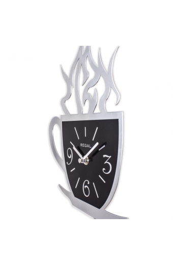 1157 S Lazer Kesim Kahve Fincanı Sarkaçlı Duvar Saati