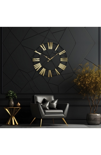 26100 BG Ferforje Ve Ahşap Büyük Boy Duvar Saati