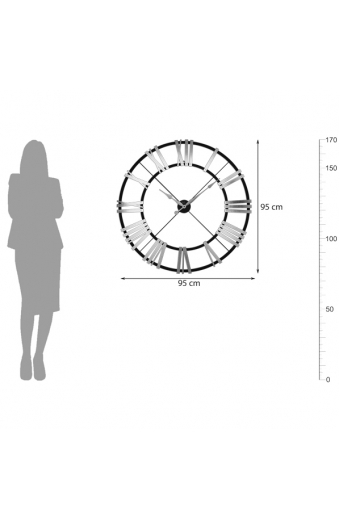 26100 BB Ferforje Ve Ahşap Büyük Boy Duvar Saati