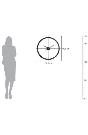 2646 S Ferforje Orta Boy İskelet Duvar Saati