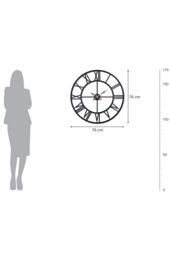2688 GB Ferforje 76 Cm. Siyah/Gold Duvar Saati