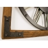2696 ABG Aged Wooden And Rustic Metal Wall Clock
