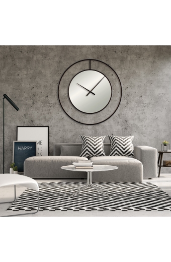 3629 B  Metal 90 cm. Aynalı Duvar Saati