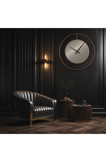 3629 G  Metal 90 cm. Aynalı Duvar Saati