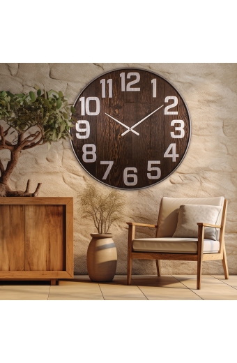 3649 VS  Metal / Ahşap 90 cm. Duvar Saati