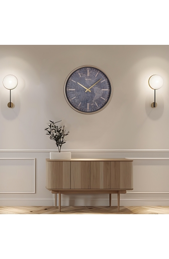 4510 EB Dünya Haritalı Eskitme Metal Duvar Saati