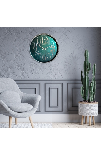 4510 SH Parlak Yeşil Metal Duvar Saati
