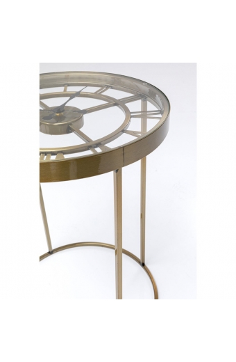 T 2654 G İskelet Saatli Ferforje Yan Sehpa 42 cm.