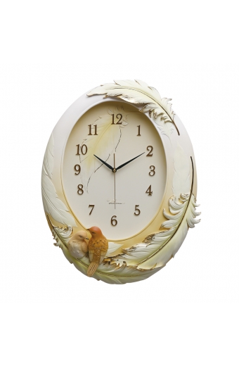 1018 G Kabartma Çiçek Desenli Duvar Saati