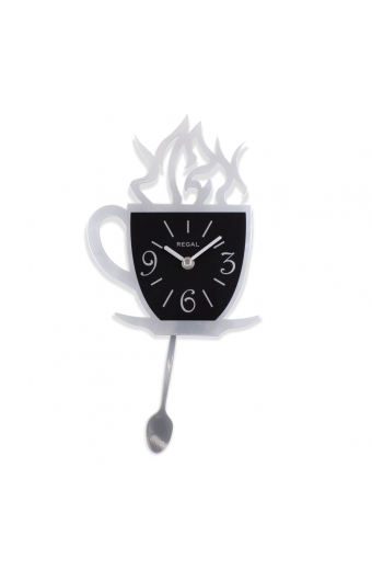 1157 S Lazer Kesim Kahve Fincanı Sarkaçlı Duvar Saati