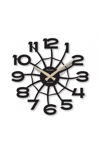 1158 B Lazer Kesim Örümcek Ağı Siyah Duvar Saati