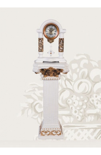 1762 WP İşlemeli Sehpalı Sarkaçlı Beyaz Masa Saati