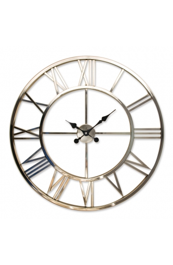 2688 S Ferforje 76 Cm. Kromaj İskelet Duvar Saati