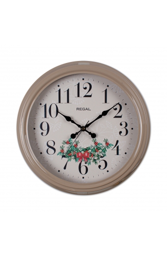 4400 E2 Çiçek Desenli Metal Duvar Saati