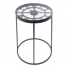 T 2654 B İskelet Saatli Ferforje Yan Sehpa 42 cm.