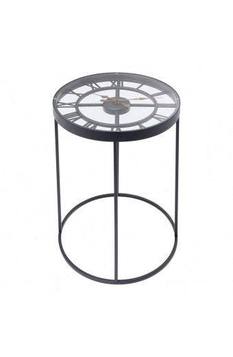 T 2654 B İskelet Saatli Ferforje Yan Sehpa 42 cm.