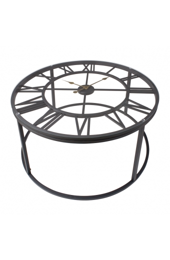 T 2688 B İskelet Saatli Ferforje Yan Sehpa 76 cm.