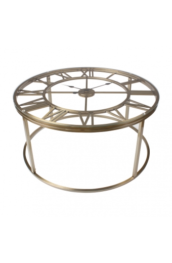 T 2688 G İskelet Saatli Ferforje Yan Sehpa 76 cm.